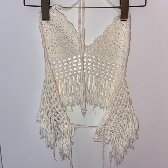 Sabo Skirt Two-Piece Crochet Bralette Set || White - Picture 5 of 16